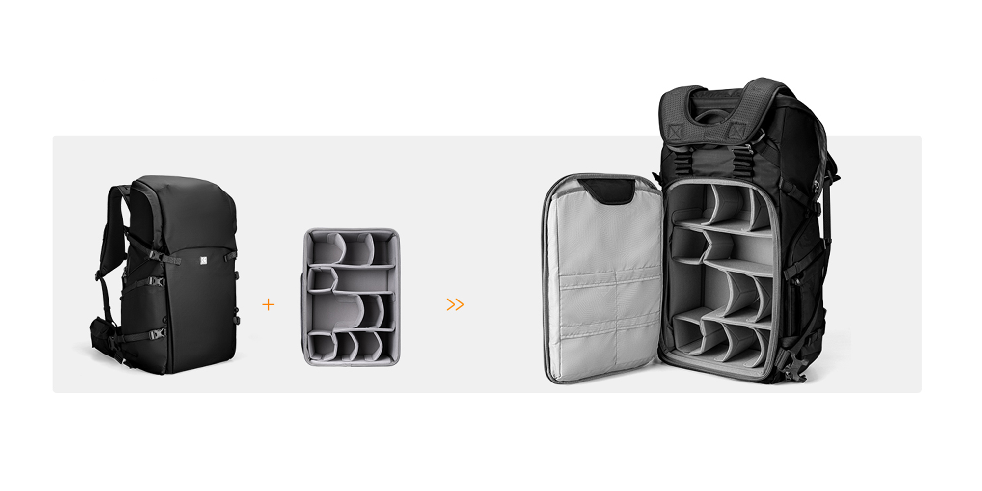 Plecak fotograficzny K&F Concept Star Wander 05 40 l - czarny - Duża pojemność i modułowa organizacja